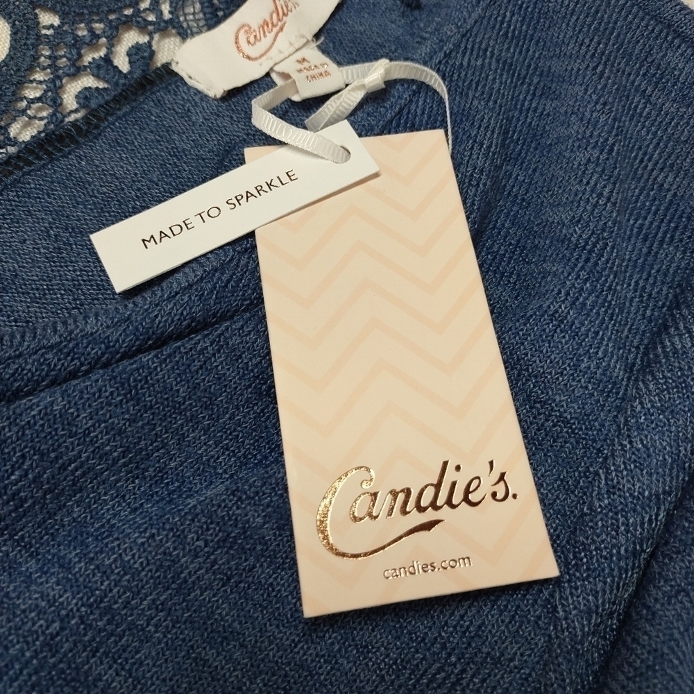Candie's Women's Blue V-Neck Knit Dress Size M NWT - Picture 9 of 9